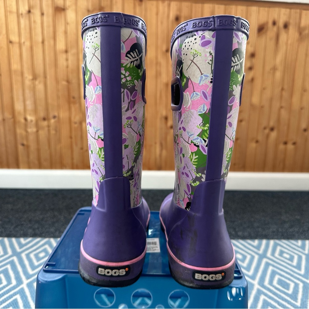 Girls Floral Bogs Rain Boots size youth 4